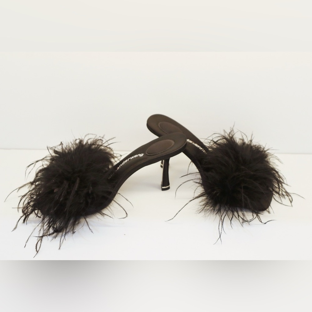 Alexander Wang Black Feathered Heels